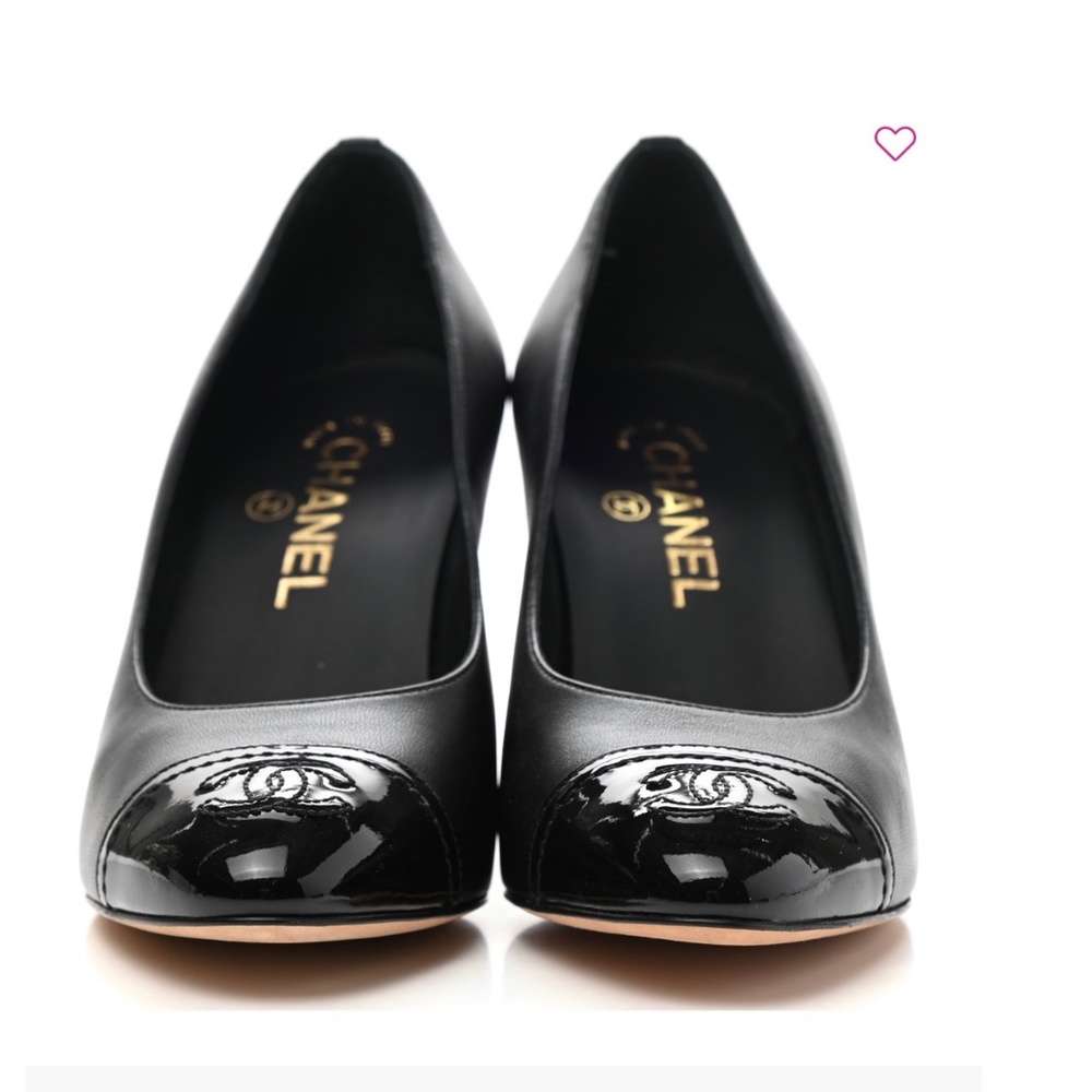 Lambskin Patent Calfskin Cap Toe CC Pumps
